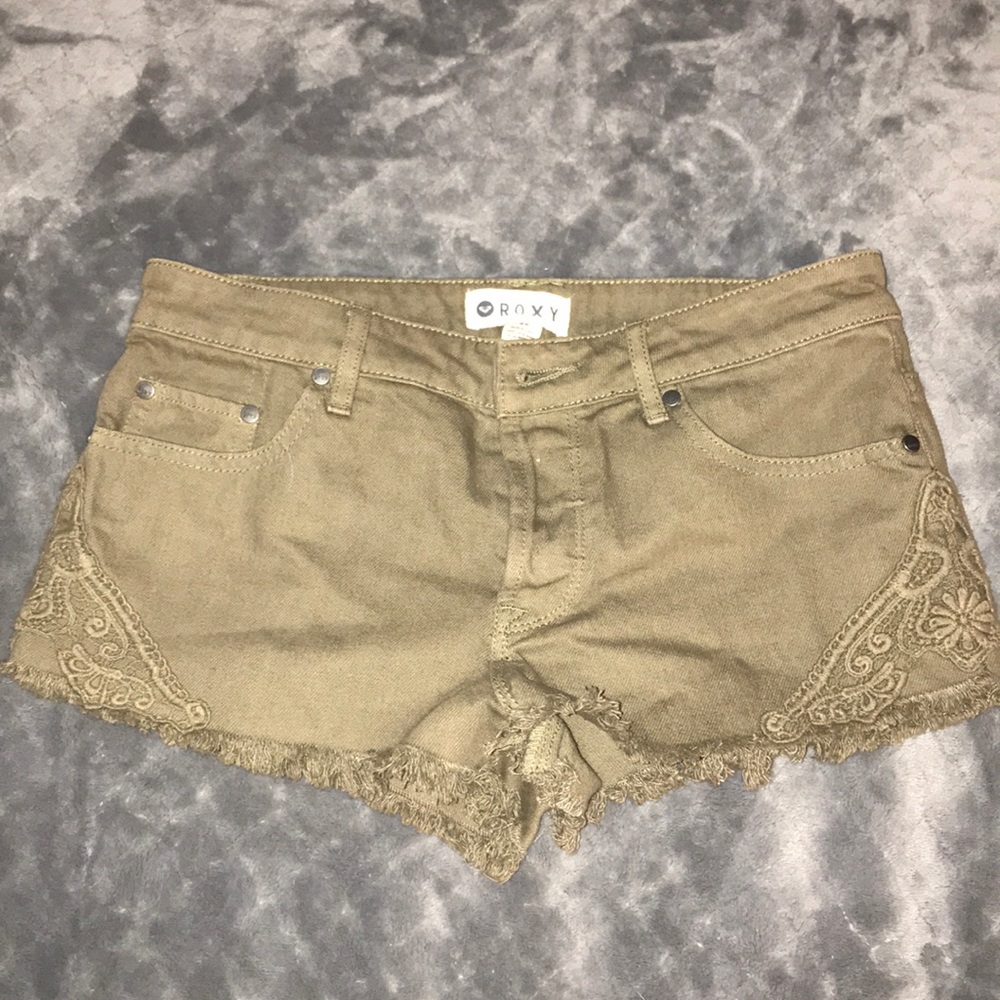 Green Roxy shorts